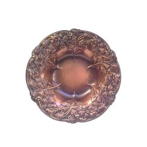 Vintage 70s Copper Repousse Decorative Bowl Art Nouveau Style